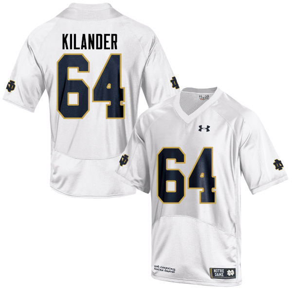 Men's NCAA Notre Dame Fighting Irish #64 Ryan Kilander Stitched College Under Armour Authentic White Football Jersey ST10M12OQ